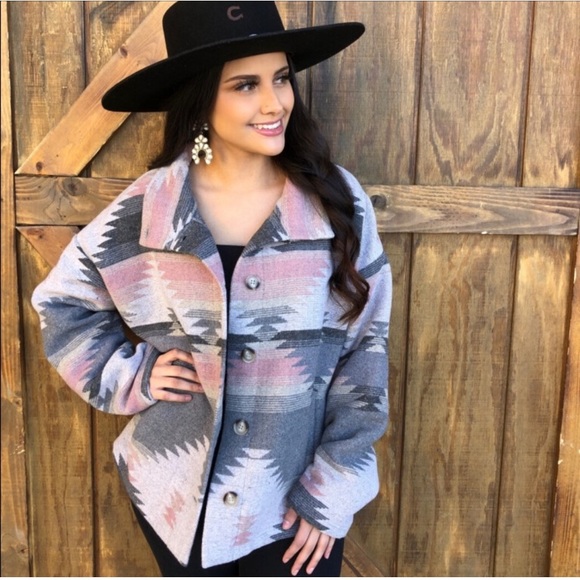 Last S New Soft Bohemian Comfy Aztec Southwest Pattern lightweight Jacket - Picture 3 of 10